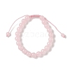 8mm Round Dyed Natural Rose Quartz Braided Bead Bracelets BJEW-C067-01B-20-2
