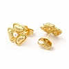Flower Rack Plating Brass Stud Earrings for Women EJEW-H091-21G-2