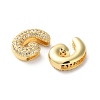 Rack Plating Brass Micro Pave Cubic Zirconia Slide Charms KK-C084-34G-G-2