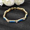 Brass Micro Pave Clear Cubic Zirconia Link Chain Bracelets for Women BJEW-H639-04G-3