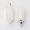 Brass Natural Quartz Crystal Pendants X-G-O160-03J-1