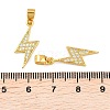 Lightning Bolt Brass Micro Pave Cubic Zirconia Pendants KK-K109-26G-3
