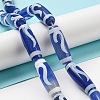 Blue Tibetan Style dZi Beads Strands TDZI-NH0001-B07-01-2