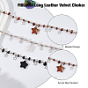 3Pcs 3 Colors Plastic & Alloy Star Pendant Necklaces with CCB Beaded Chains NJEW-FI0001-34-3