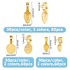 180Pcs 6 Style Tibetan Style Alloy Glue On Flat Pad Pendant Bails TIBEP-HS0001-02-2