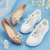 2 Pairs 2 Styles Bowknot ABS Imitation Pearl Shoe Lace Decorations DIY-FG0006-57-5