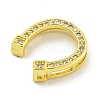 Rack Plating Brass Micro Pave Clear Cubic Zirconia Slide Charms KK-B091-41G-2