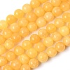 Natural Yellow Jade Bead Strands G-K121-02-8mm-5
