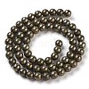 Natural Pyrite Round Beads Strands G-F197-10-6mm-7