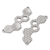 Rhodium Plated 925 Sterling Silver Connector Charms STER-C003-22P-2