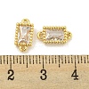 Brass Clear Cubic Zirconia Connector Charms KK-G490-06G-3
