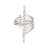 Brass Micro Pave Clear Cubic Zirconia Open Cuff Rings RJEW-U009-08P-03-2