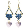 Glass Seed Beaded Dangle Earrings EJEW-MZ00323-02-2