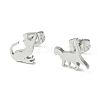 Cute Little Animal Theme 304 Stainless Steel Stud Earrings EJEW-B041-02D-P-1