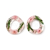 Inner Dried Flower Transparent Resin Ring Pendants RESI-A043-07C-1