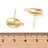 Brass Stud Earring Finding with Loops KK-C042-06G-3
