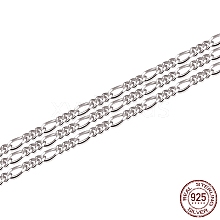 Rhodium Plated 925 Sterling Silver Figaro Chain STER-WH0011-03P