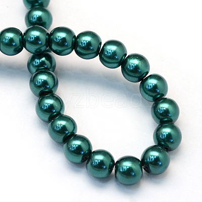 Baking Paint Pearlized Glass Pearl Round Bead Strands HY-Q003-4mm-79-1