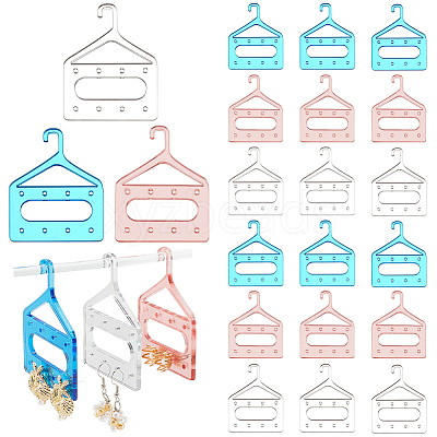 24Pcs 3 Colors 8-Hole Mini Acrylic Earring Hanger EDIS-PH0001-84-1
