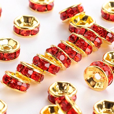 Brass Grade A Rhinestone Spacer Beads RSB036NF-08G-1