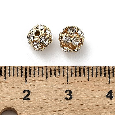 6mm Brass Rhinestone Beads X1-KK-S519-01A-01G-1