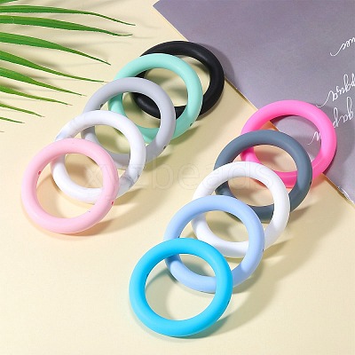 9Pcs Ring Food Grade Eco-Friendly Silicone Focal Beads JX895J-1