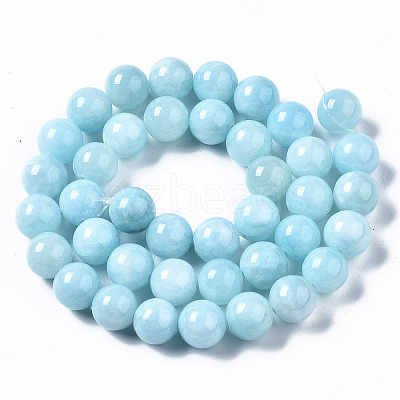 Natural Dyed Yellow Jade Gemstone Bead Strands G-R271-10mm-Y04-1