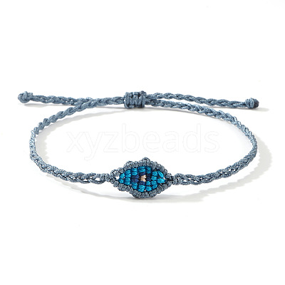 Adjustable Evil Eye Polyester Cord Braided Bracelets for Men Women BI7988-6-1
