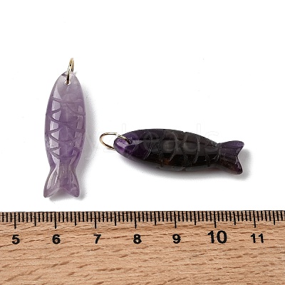 Natural Amethyst Carved Pendants G-G314-01G-08-1