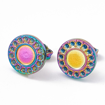Ion Plating(IP) 304 Stainless Steel Stud Earring Findings EJEW-G338-01M-1