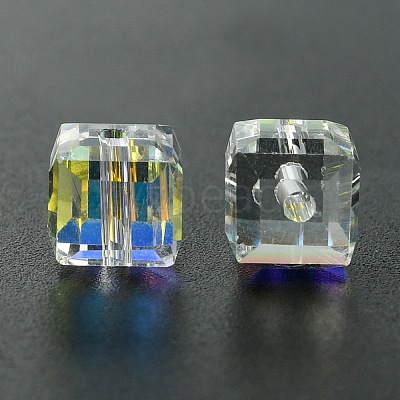 100Pcs Transparent Electroplate Glass Beads GLAA-K064-08A-AB01-1