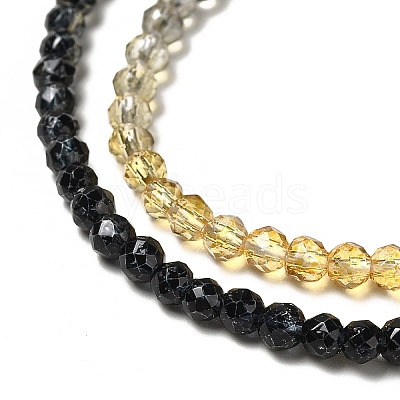 Transparent Gradient Color Glass Beads Strands GLAA-H021-01B-07-1