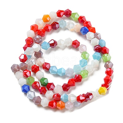 Opaque Solid Color Electroplate Glass Beads Strands GLAA-F029-P4mm-C16-1