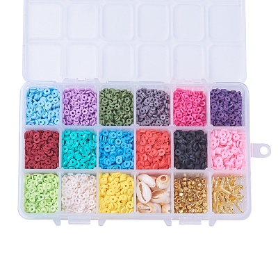15 Colors Handmade Polymer Clay Beads DIY-JP0005-47-4mm-1