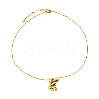 Ion Plating(IP) Initial Letter 304 Stainless Steel Pendant Necklace NJEW-R265-05G-E-1