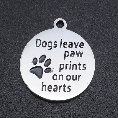 Non-Tarnish 201 Stainless Steel Etched Pendants STAS-N090-JN809-1