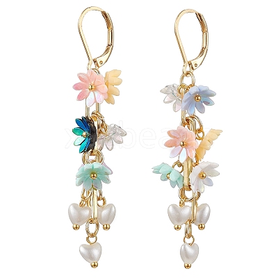 Resin & ABS Imitation Pearl Leverback Earrings EJEW-JE06264-1