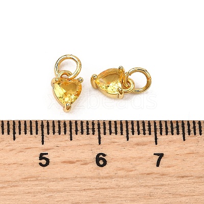 Brass Micro Pave Cubic Zirconia Charms KK-P192-08-G13-1