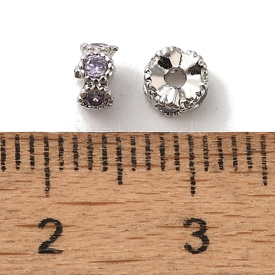 Brass Micro Pave Cubic Zirconia Beads KK-C072-22P-02-1