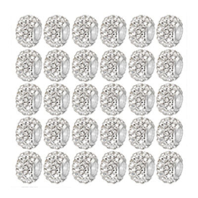 100Pcs Polymer Clay Rhinestone European Beads RB-PH0001-54A-1