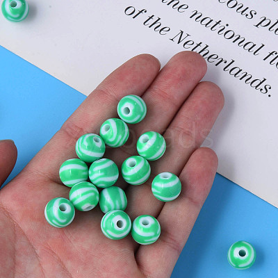 Opaque Striped Acrylic Beads MACR-S373-27A-07-1