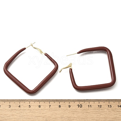 Brass Rhombus Hoop Earrings EJEW-A121-12E-G-1