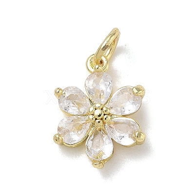 Brass with Rhinestone Charms KK-CBAD872-01G-09-1