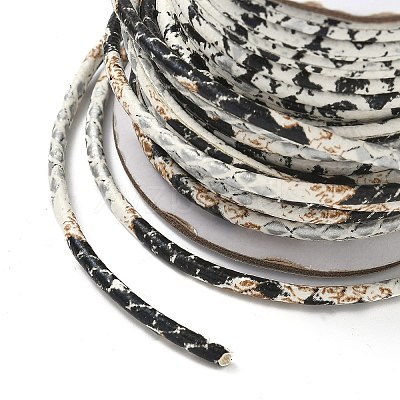 Leopard Printed Round Imitation Leather Cords LC-S020-01E-1