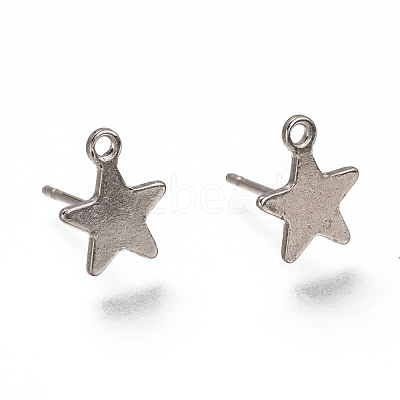 Non-Tarnish 304 Stainless Steel Stud Earring Findings STAS-H130-19P-1