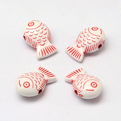 Fish Craft Style Acrylic Beads SACR-R886-08-1