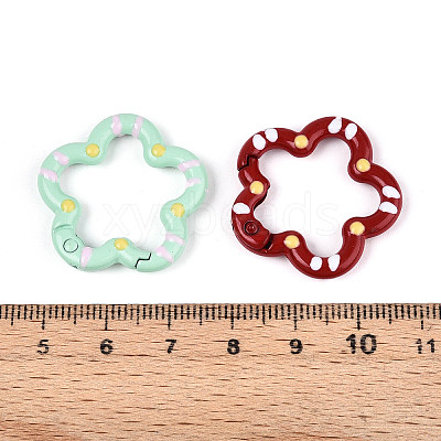Spray Painted Alloy Spring Gate Rings PALLOY-T090-74-1