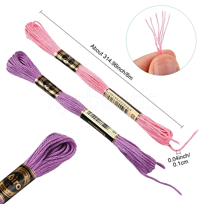 6Bundles Polyester Embroidery Floss OCOR-YW0001-25C-1