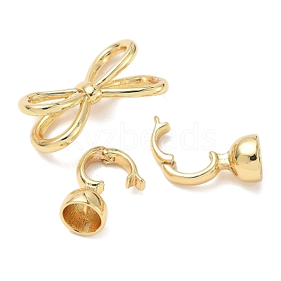Brass Fold Over Clasps KK-U059-36G-1