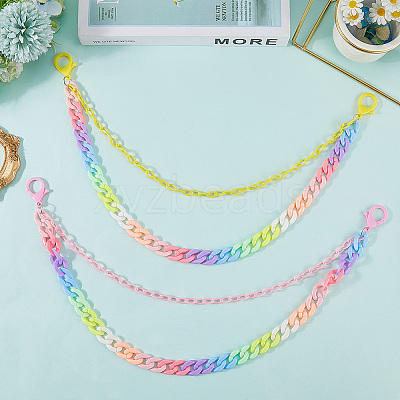 2Pcs 2 Colors Resin Double Layer Chain Belts for Pants AJEW-GF0011-20B-1